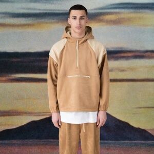 Drole de Monsieur Half-Zip Suede Jacket (Unisex)